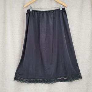 Sliperfection Black 1/2 Slip Skirt With lace trim